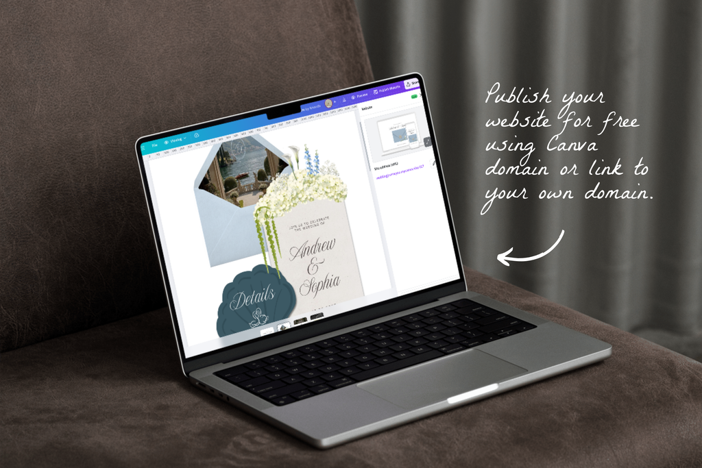 Coastal Luxe Dusty Blue Wedding Website Template with Google RSVP