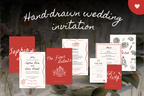 Tuscany Wedding Invitation Set: Hand-Drawn Italian Theme