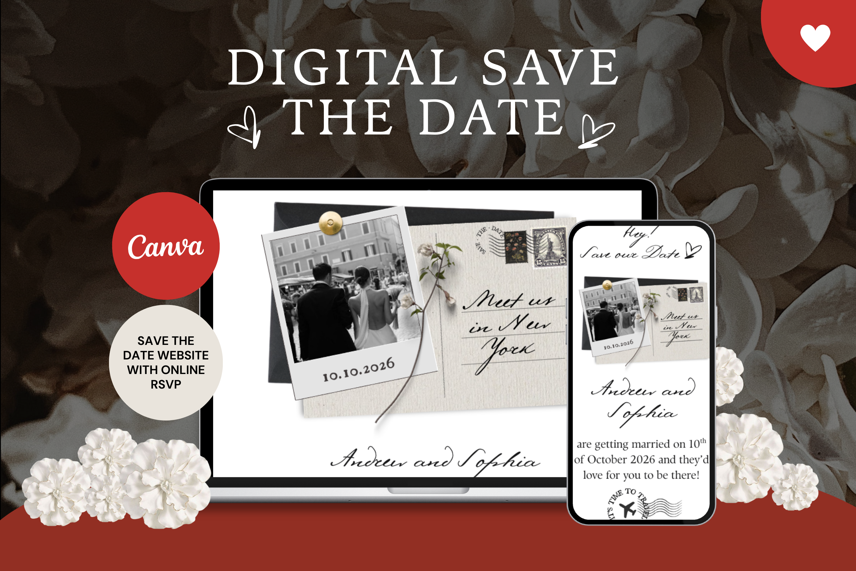 Postcard Wedding Save the Date Template | New York