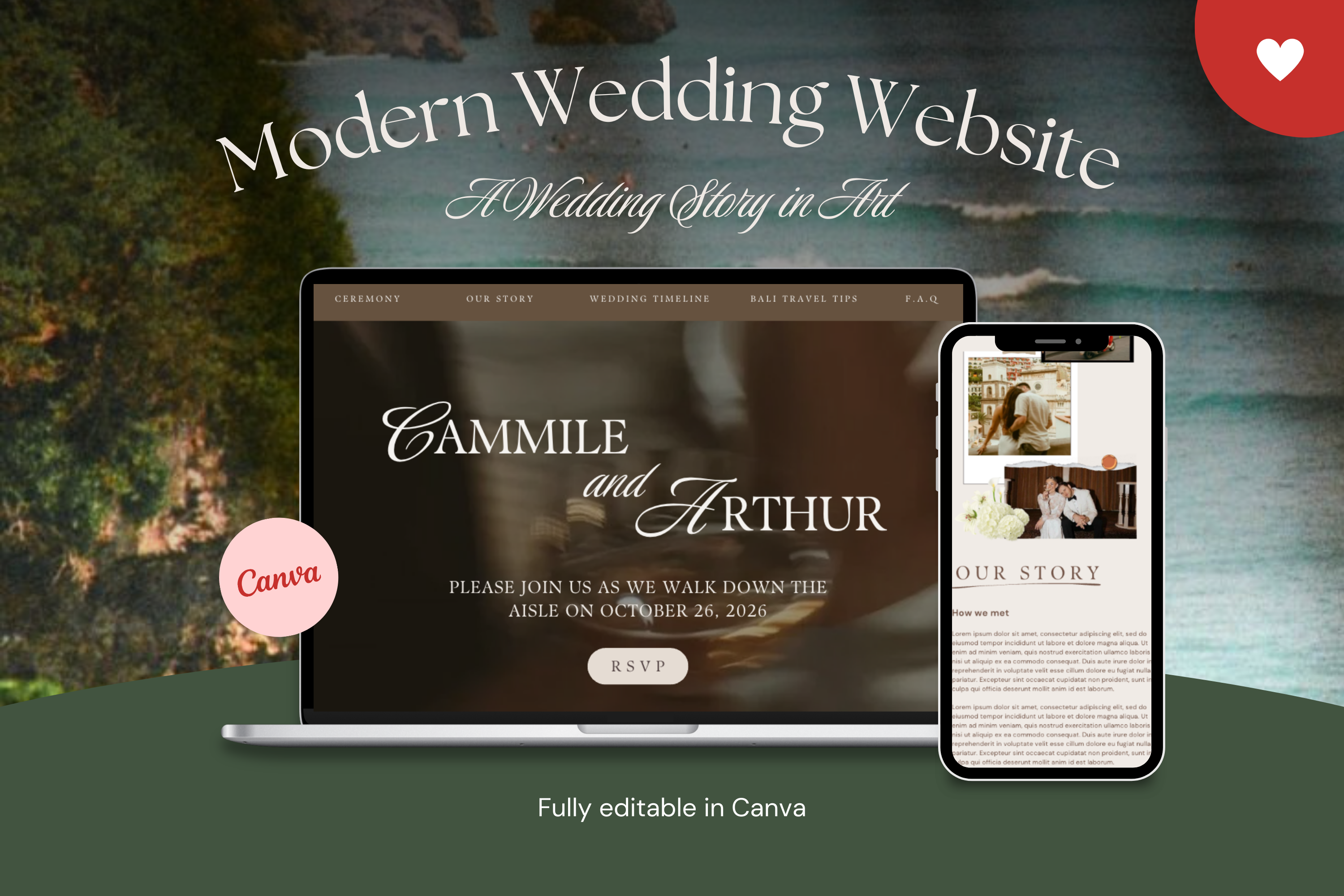 Bali Destination Wedding Website Template