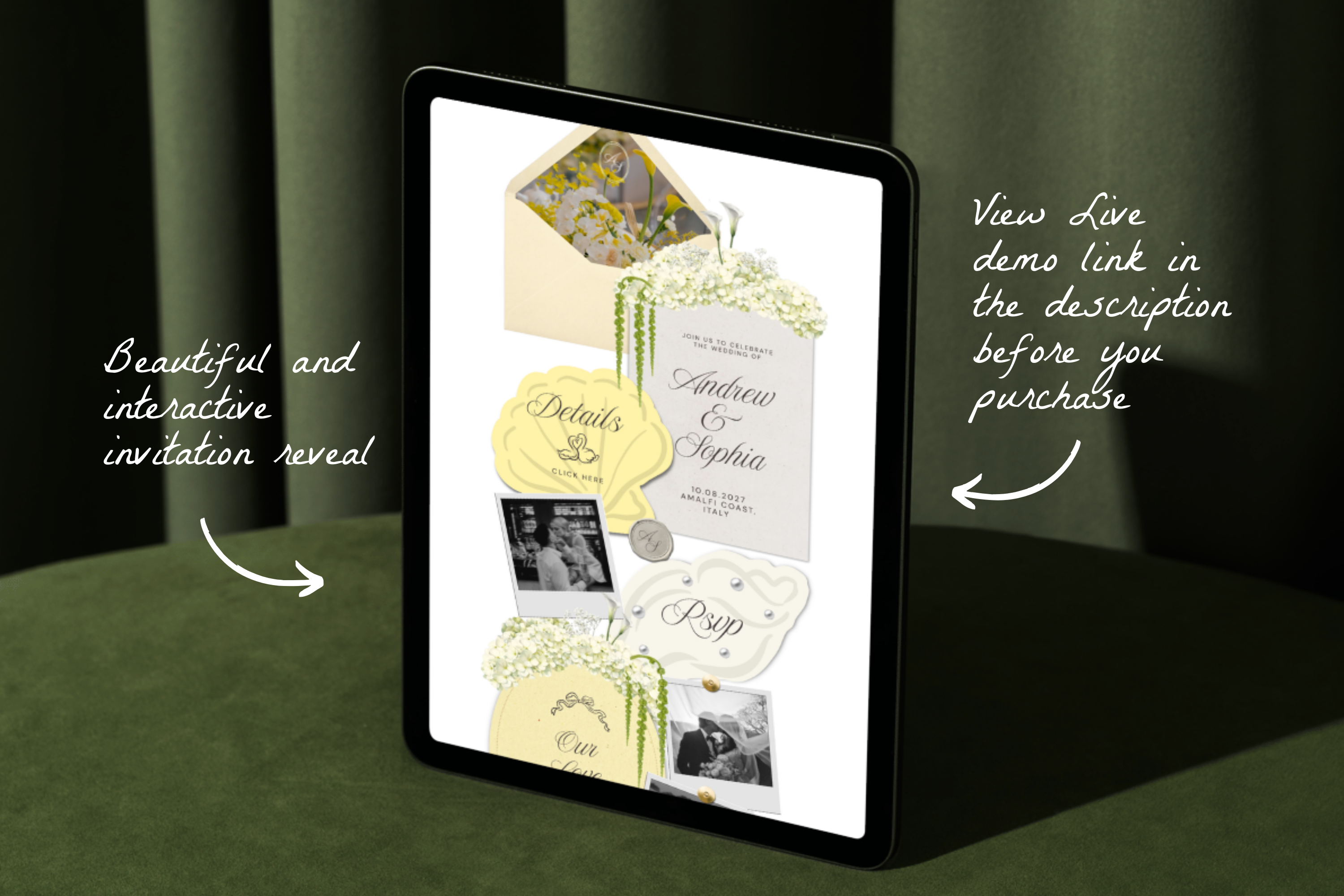 Coastal Luxe Butter Yellow Wedding Website Template with Google RSVP