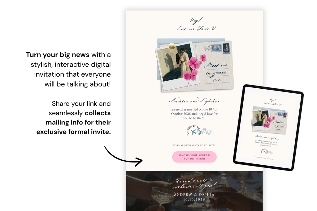 Greece Wedding Save the Date Template