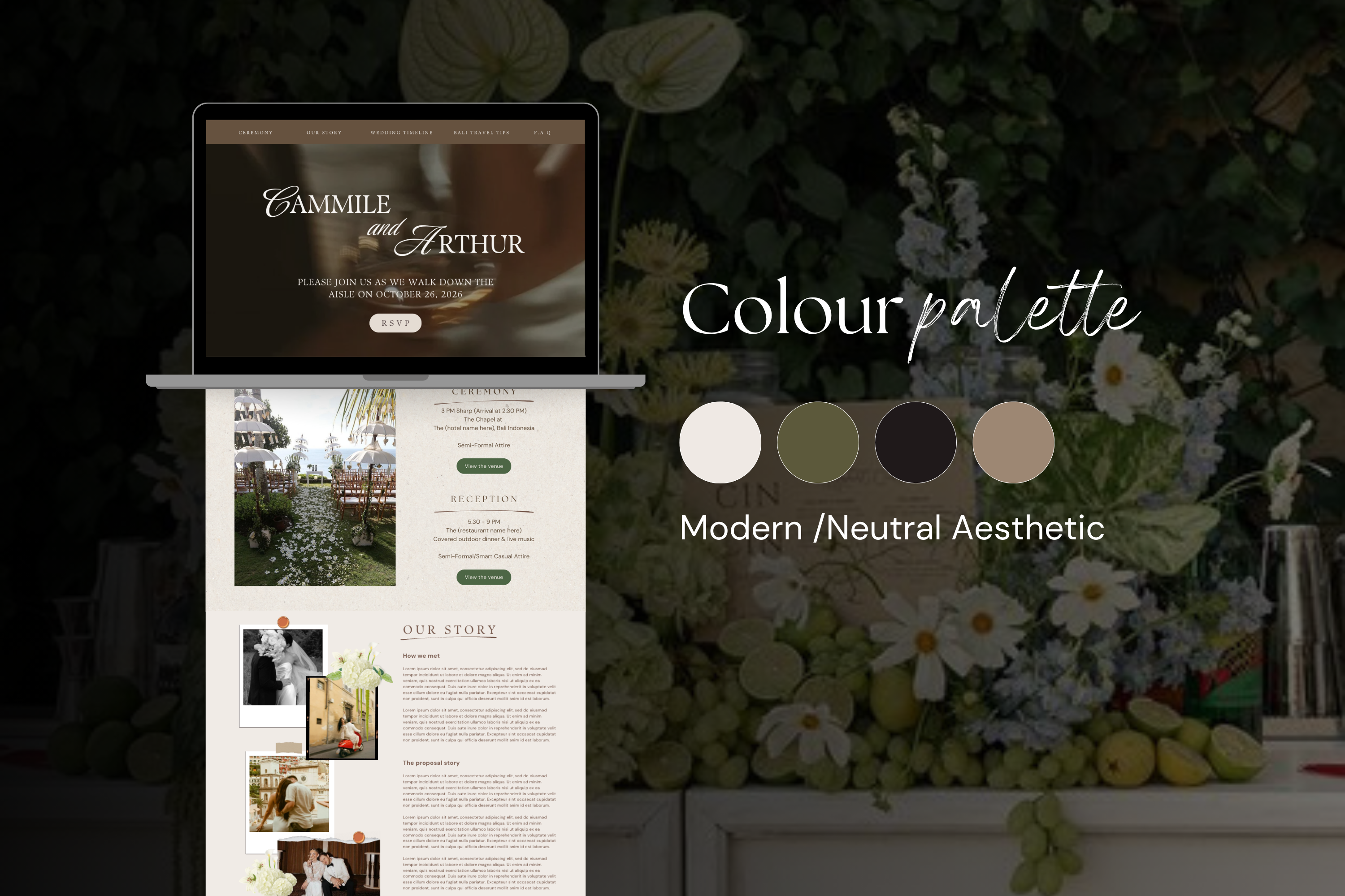 Bali Destination Wedding Website Template