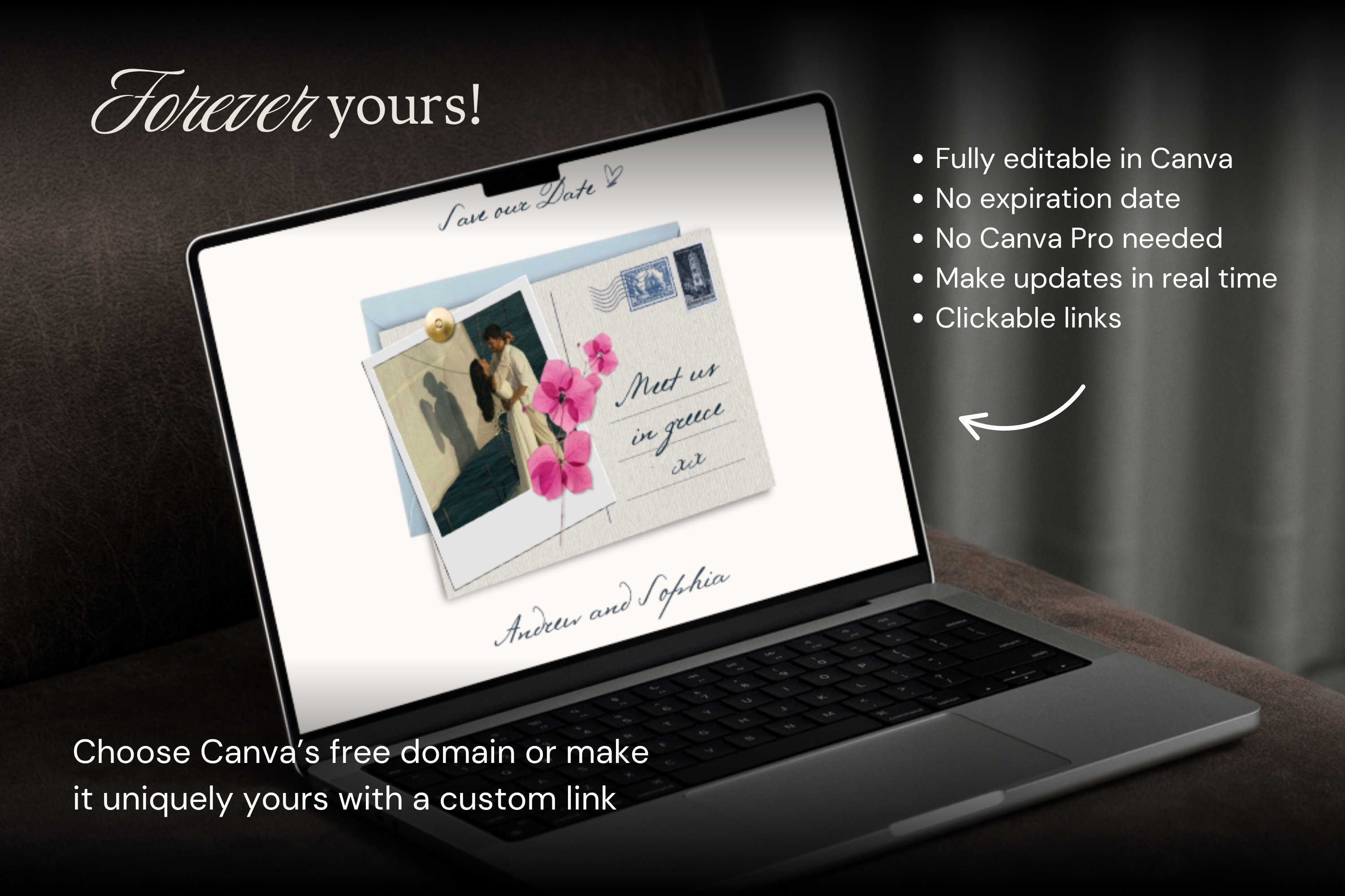 Greece Wedding Save the Date Template