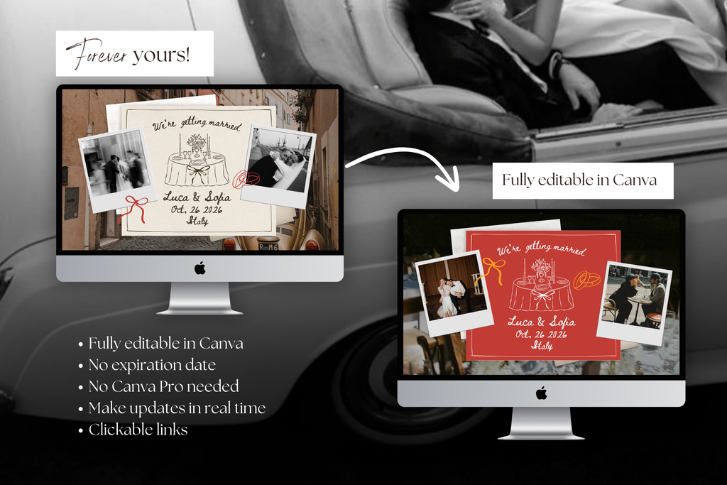 Italy Wedding Website Template: Hand-Drawn Mediterranean Design