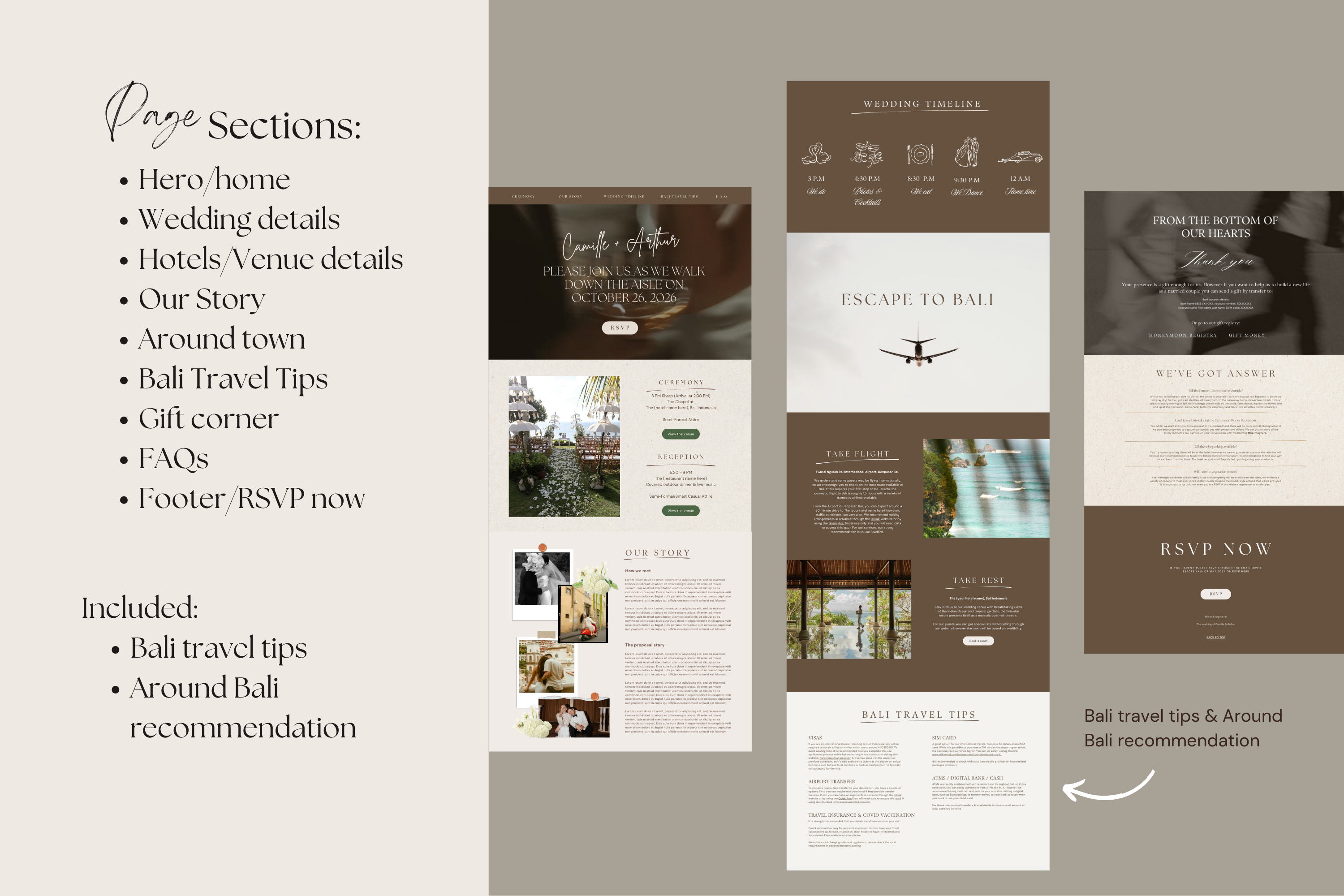 Bali Destination Wedding Website Template