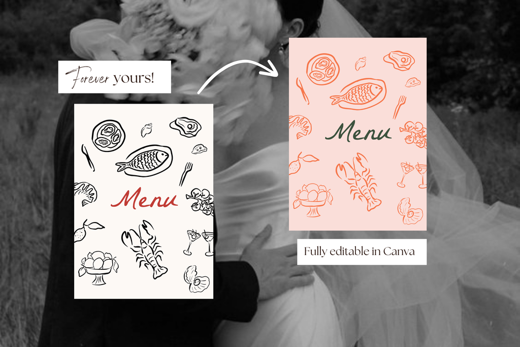 Tuscany Wedding Invitation Set: Hand-Drawn Italian Theme