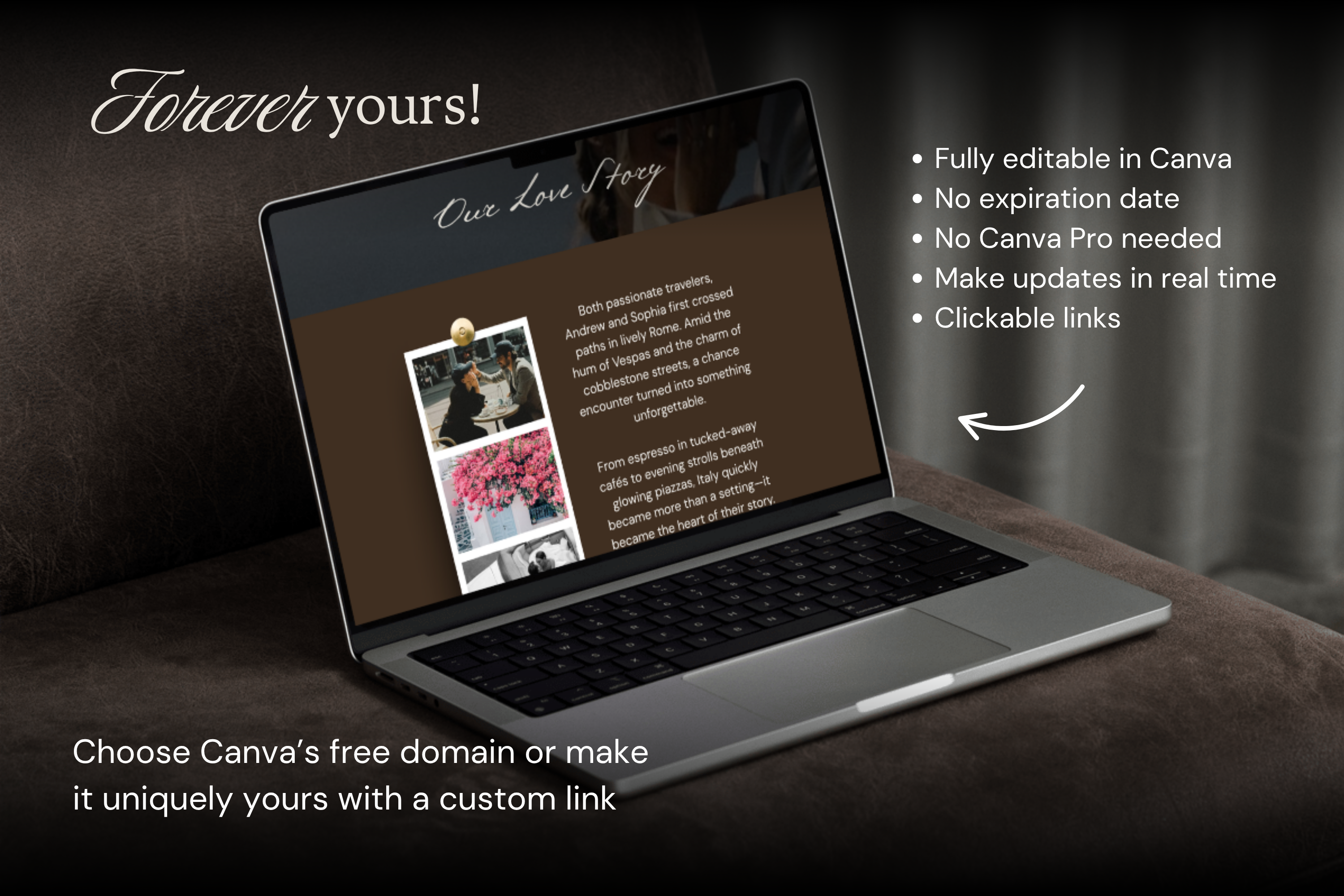 Postcard Destination Wedding Website Template | Italy with Google RSVP