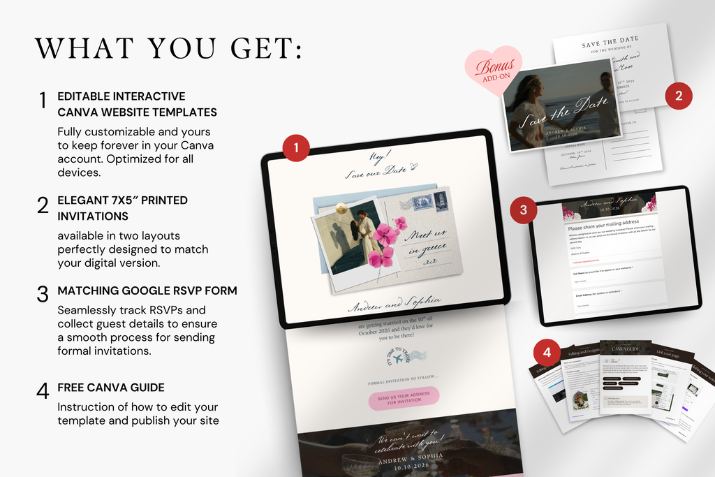 Greece Wedding Save the Date Template