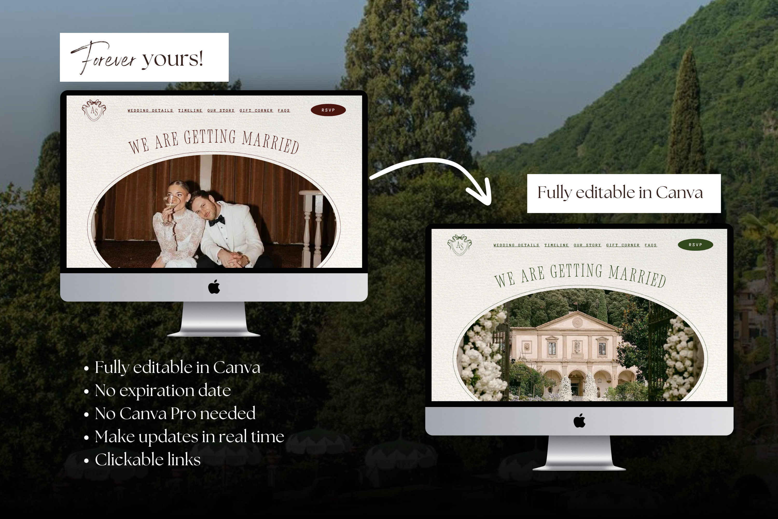 Old Money Aesthetic Canva Website Template with Google RSVP