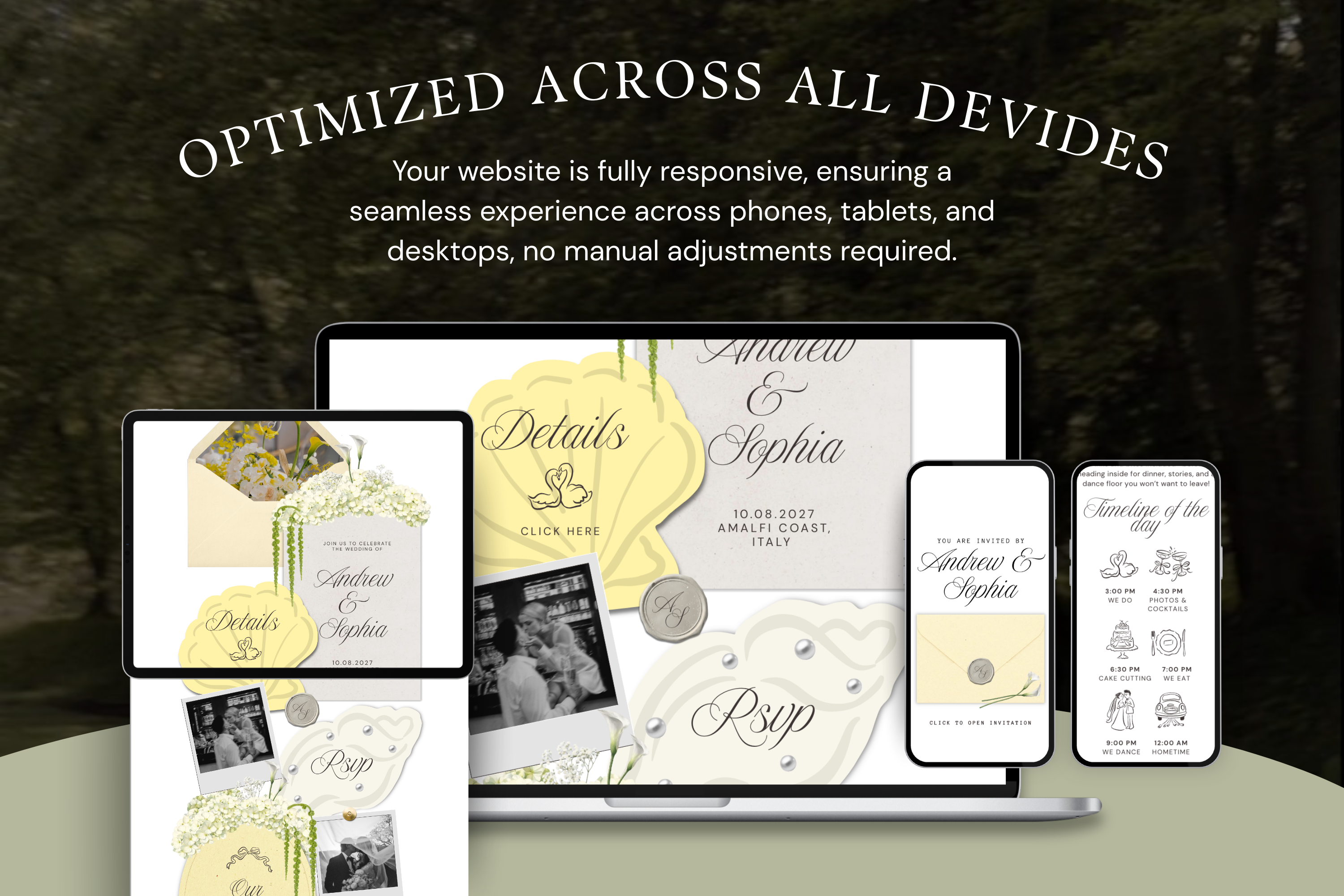Coastal Luxe Butter Yellow Wedding Website Template with Google RSVP