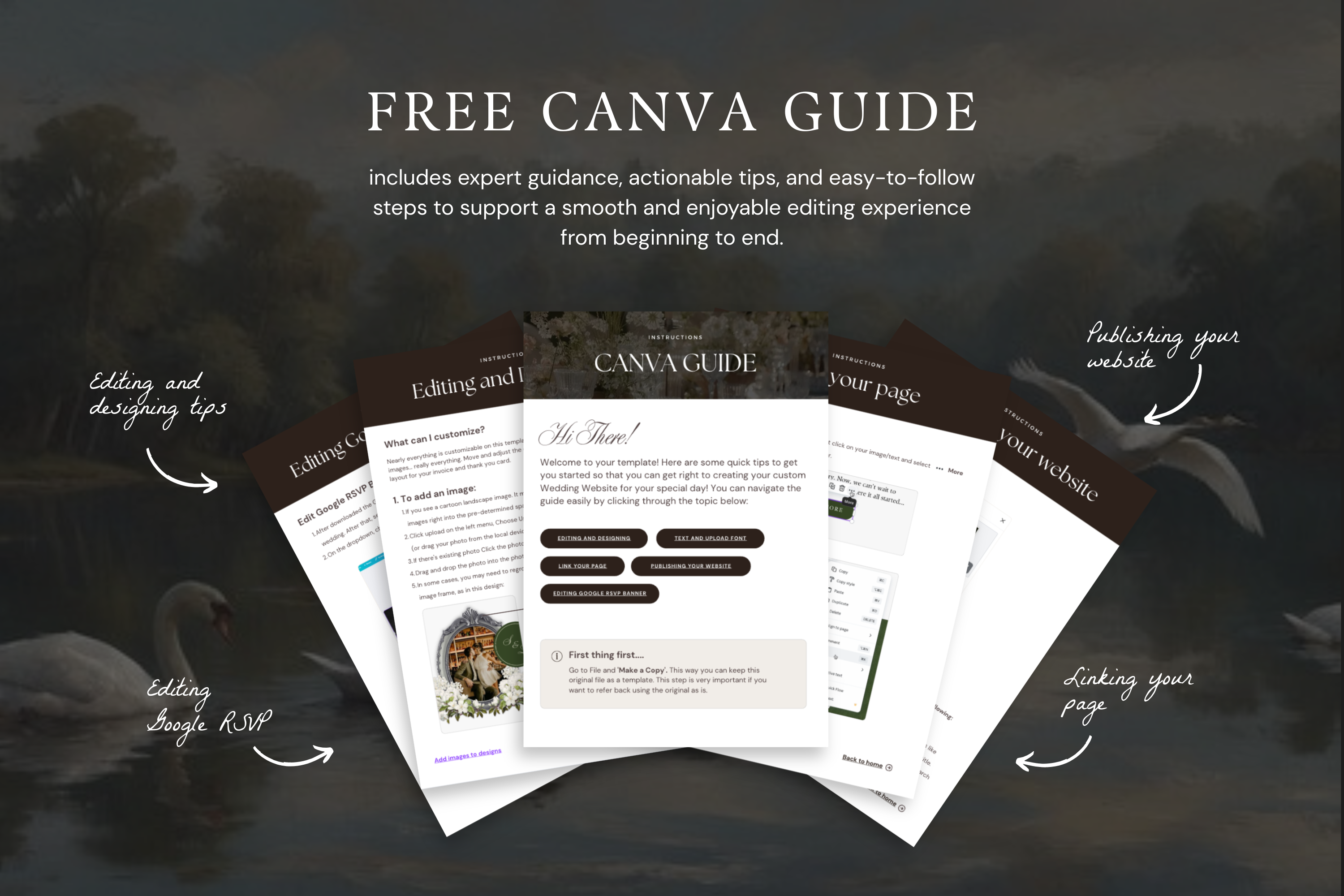 Dusty Blue Old Money Aesthetic Canva Wedding Website Template with Google RSVP