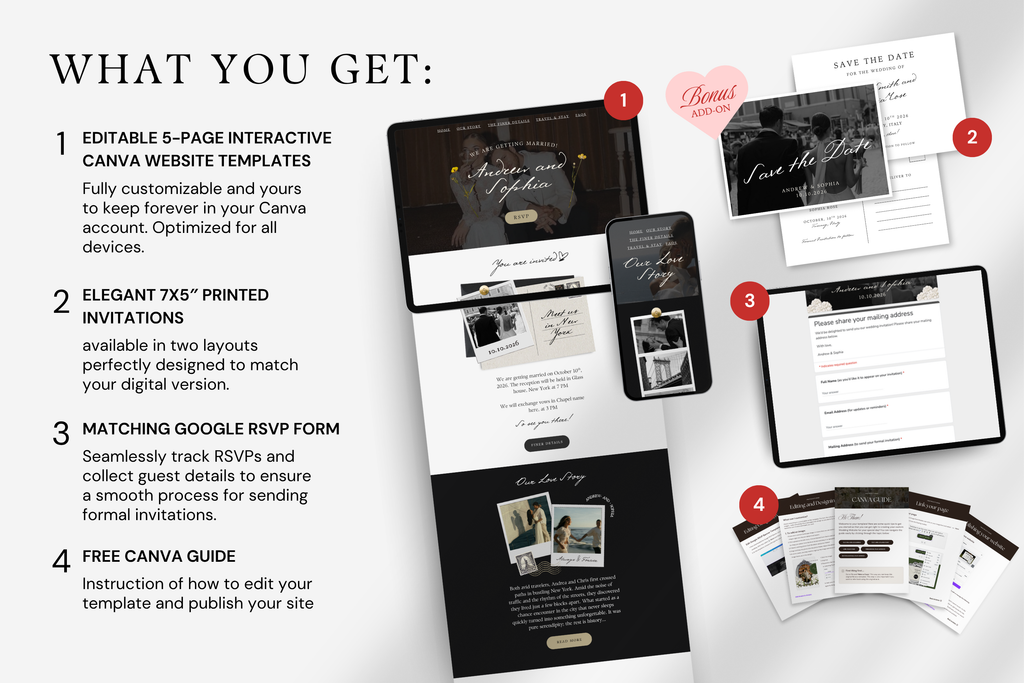 Postcard Destination Wedding Website Template | New York with Google RSVP