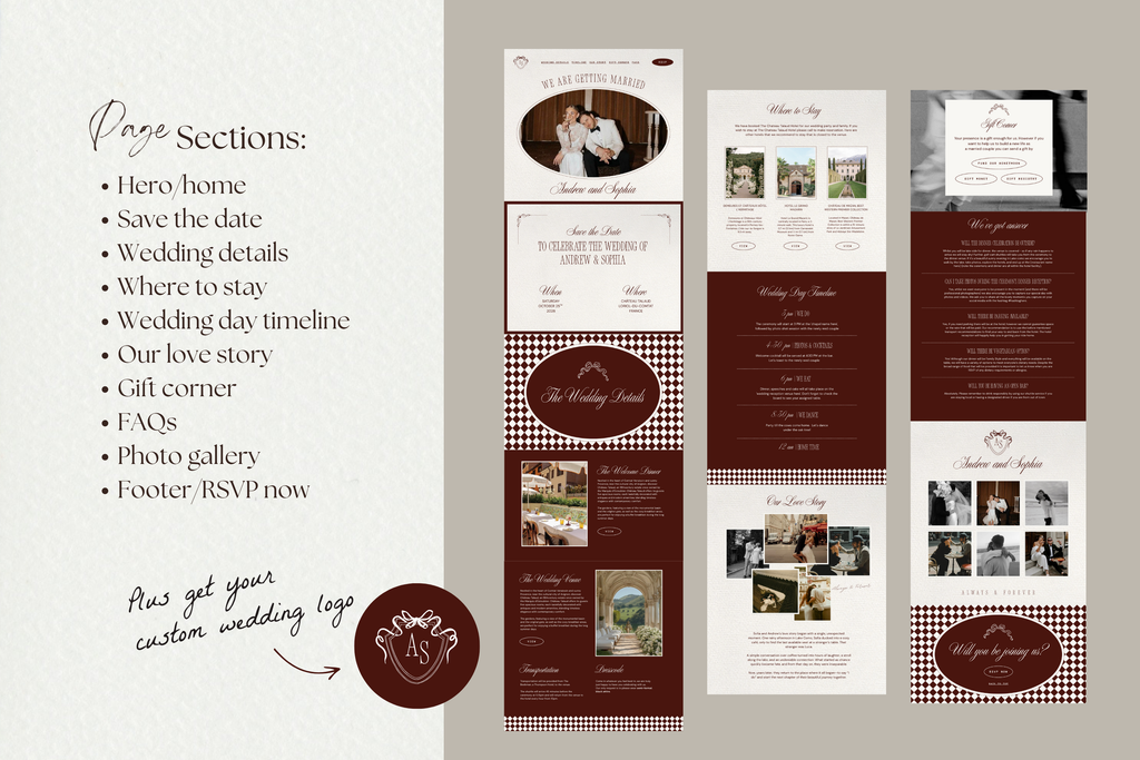 Old Money Aesthetic Canva Website Template with Google RSVP