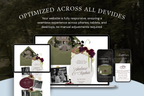 Olive Green & Burgundy Floral Luxe Wedding Website Template with Google RSVP