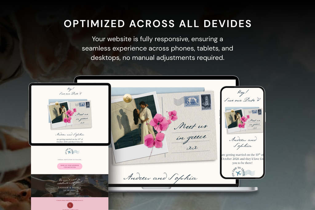 Greece Wedding Save the Date Template