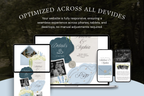 Coastal Luxe Dusty Blue Wedding Website Template with Google RSVP