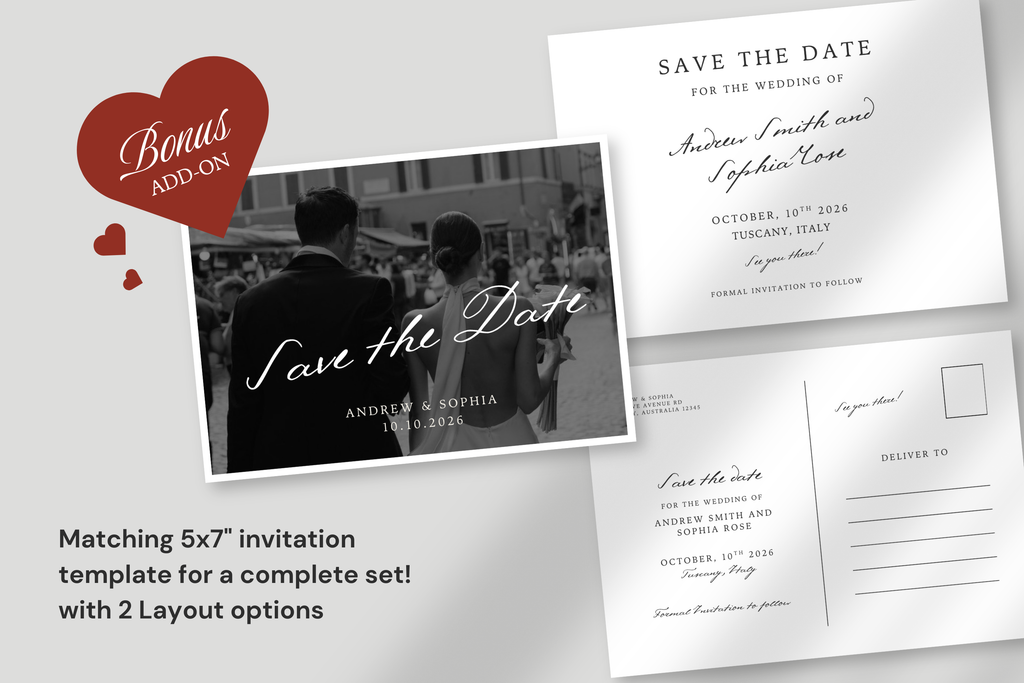 Postcard Wedding Save the Date Template | Italy