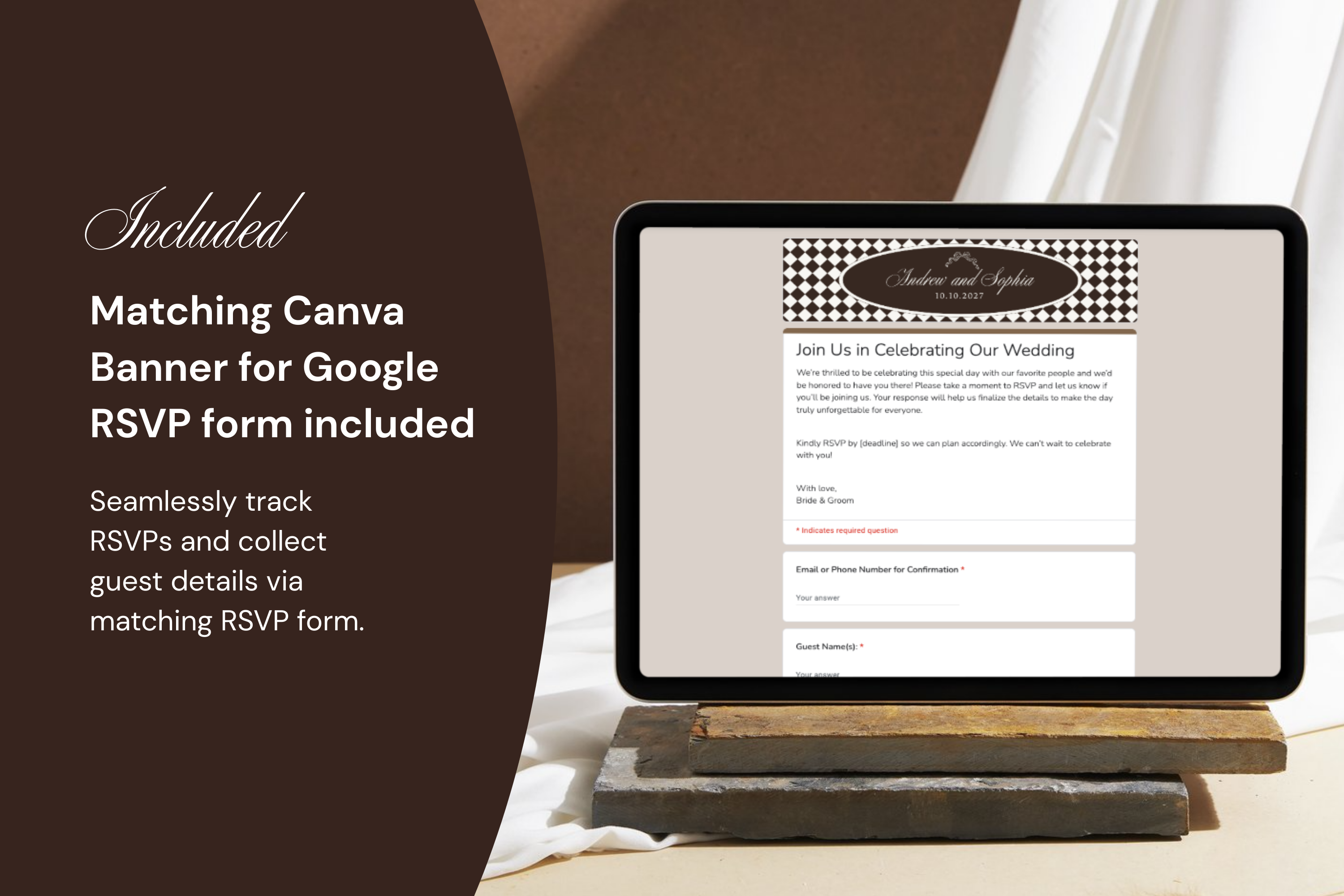 Old Hollywood Aesthetic Vintage Canva Website Template with Google RSVP