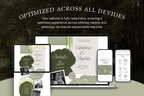 Coastal Luxe Sage Green and Ivory Canva Website Template with Google RSVP