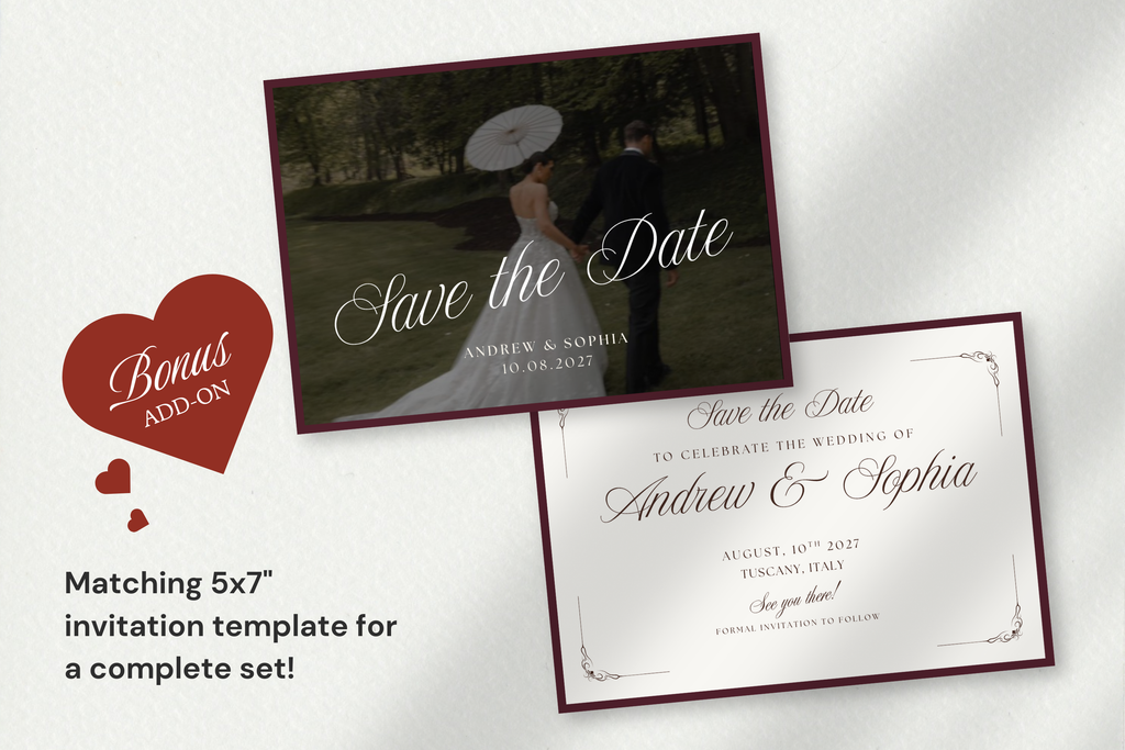 Olive Green & Burgundy Floral Luxe Wedding Website Template with Google RSVP
