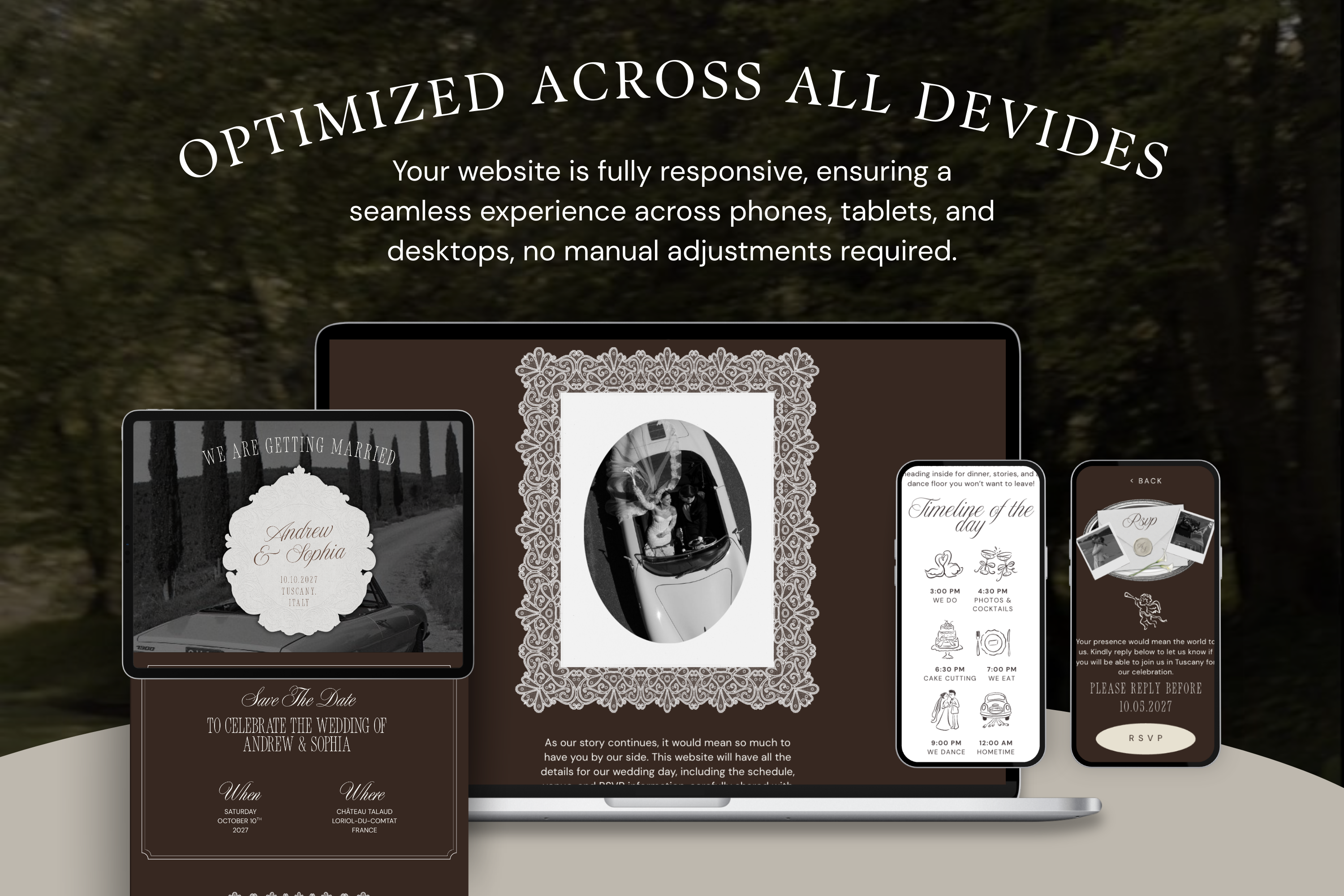 Old Hollywood Aesthetic Vintage Canva Website Template with Google RSVP
