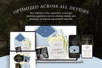 Dusty Blue Floral Luxe Wedding Website Template with Google RSVP